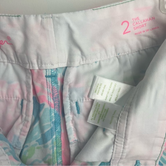 Lilly Pulitzer Callahan Shorts Turquoise Let's Cha Cha Size 2 Vibrant EUC - Picture 5 of 6